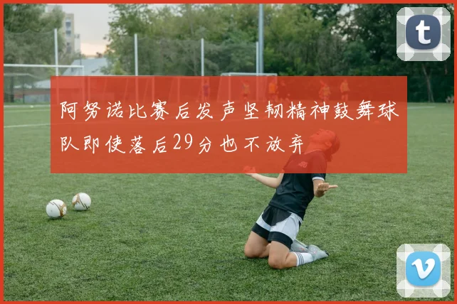 阿努诺比赛后发声坚韧精神鼓舞球队即使落后29分也不放弃